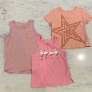 Girls pink shirt and tanks bundle - size small (6-7). Gap and J. Crew